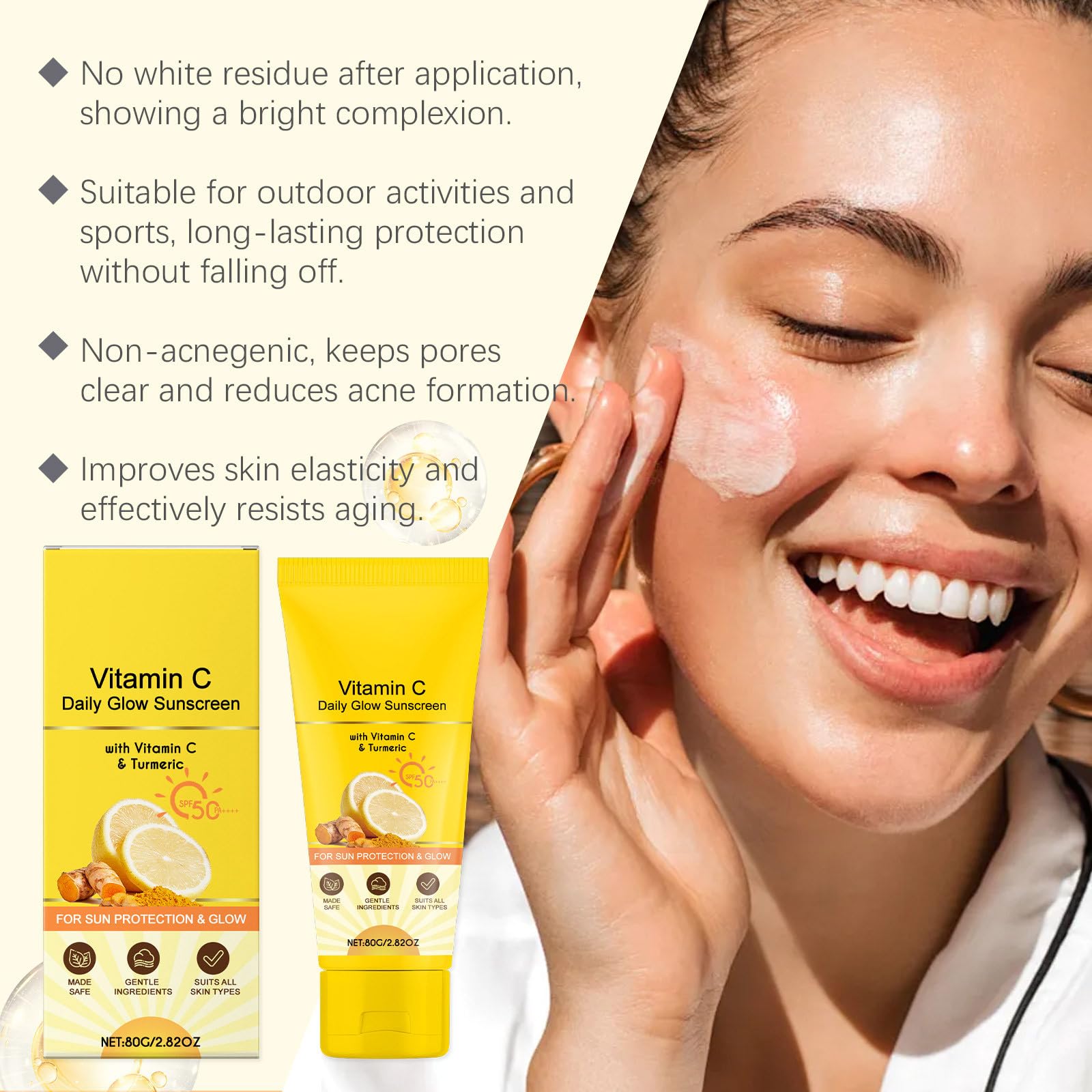 Amazon.com: Vitamin C Glow Sunscreen SPF 50+ PA++++ Broad Spectrum